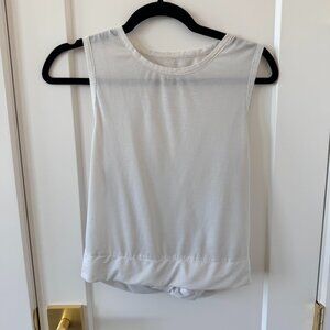 White Twist Back Tank Top Sheer